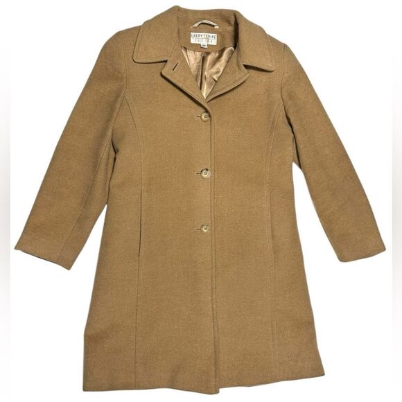 Larry Levine 100% Pure Camel Hair Coat Tan Coat 6P Classic Camel Color Lined - Picture 1 of 10